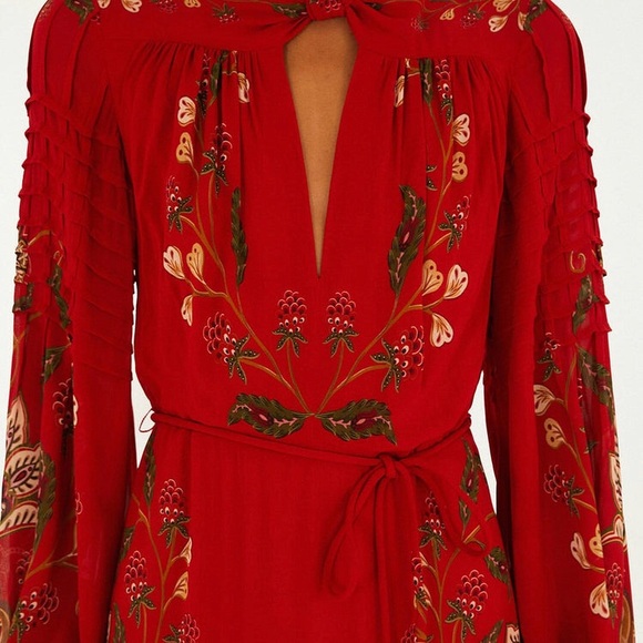 FARM Rio Red Long Sleeve Dress with Embroidery - Picture 7 of 8